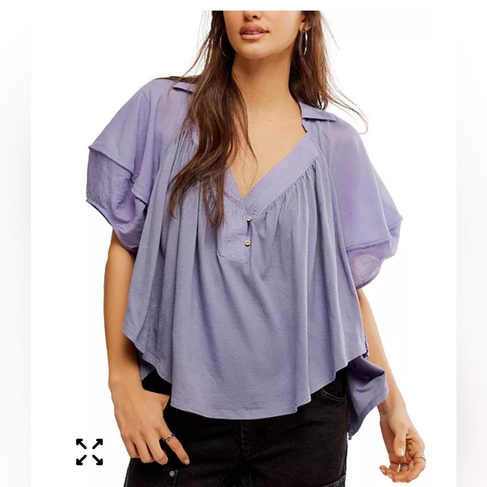 We the Free Sunray babydoll top oversized S lilac Free People